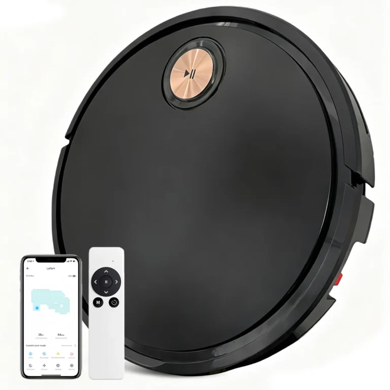 Roboter-Staubsauger und Wischroboter Kombi, 2-in-1 Roboter-Staubsauger mit App/Fernbedienung, Starke Saugkraft, Schlank, Ideal für Hartböden, Tierhaare