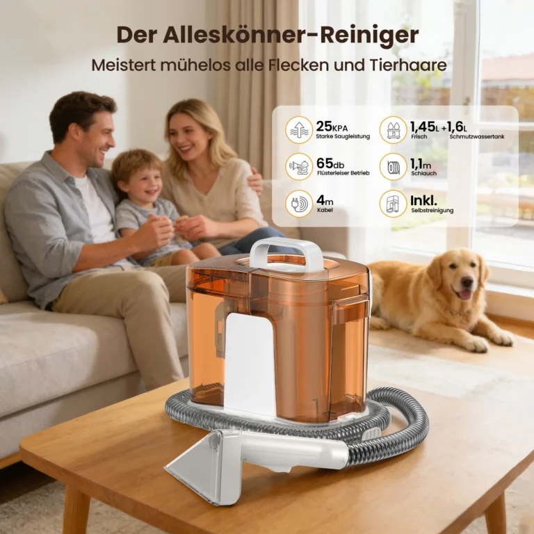 Grenintol C1 Teppichreiniger, 600W 25kPa Waschsauger, Tragbarer Polsterreiniger, Fleckenreiniger für Sofa, Auto, Teppich, Haustierflecken, Sprühextraktionsreiniger, Polsterreinigungsmaschine 2