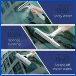 3-in-1 Silikon-Abzieher Fenster-Glasreiniger Sprühwischer Multifunktionale Reinigungsbürste für Zuhause, Duschtür und Auto-Windschutzscheibe 4