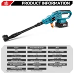ONEVAN 200Bar Bürstenlose Hochdruckreiniger Pistole 3500W 6in1 Cordless Spritzpistole Auto Garten Waschmaschine Werkzeug Für makita 18V Batterie Pin 5