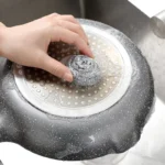 6 stücke Edelstahl Scheuer Ball Reinigung Set Scheuer Schwamm Reinigung Metall Wäscher Ball Scheuer Pad 2