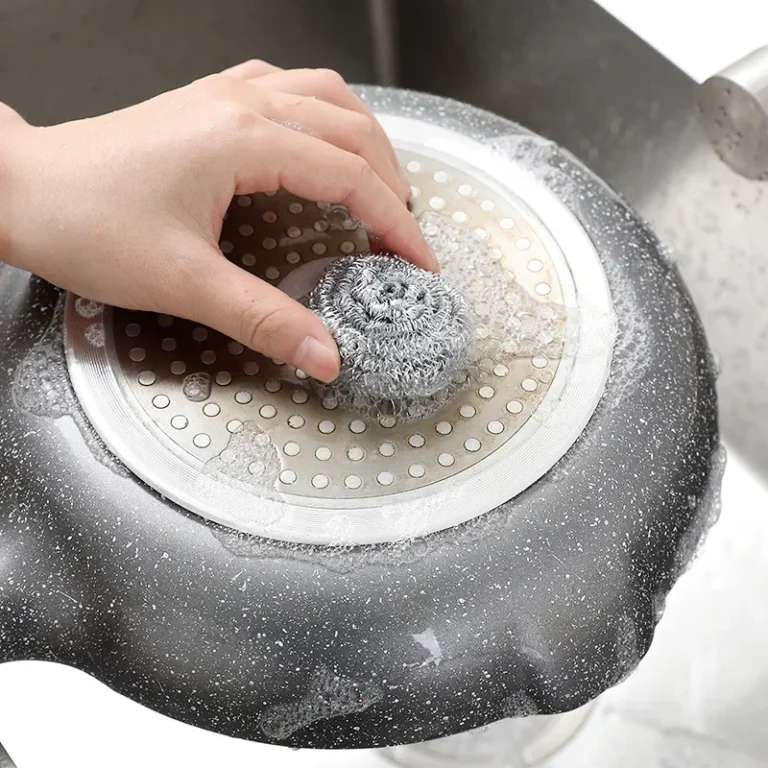6 stücke Edelstahl Scheuer Ball Reinigung Set Scheuer Schwamm Reinigung Metall Wäscher Ball Scheuer Pad 2