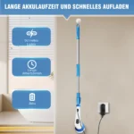 Leebein Elektrische Reinigungsbürste, 2026 Neues Spin Scrubber, IPX65 wasserdichter und 9 Bürstenköpfen, ausziehbarem langem Griff und 2 Geschwindigkeiten, Schrubber für Badezimmer, Boden, Küche 8