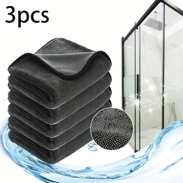 3 Stück Magische Mikrofaser-Reinigungstücher - Streifenfrei, Superweich & Hochabsorbierend - Schnelltrocknend, Wiederverwendbare Tücher