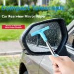 Universeller Auto-Rückspiegelreiniger Glasnebelentferner Schaber mit Teleskopgriff Tragbare Fensterreinigungsbürste Auto-Zubehör 2