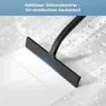 Silikon-Abzieher mit Haken, Schwarzer Duschabzieher für Bad, Küche, Auto, Fenster und Glasreinigung 4