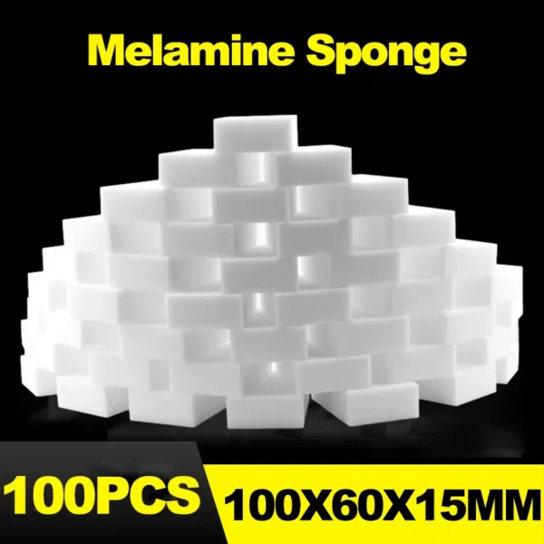 100 Teile/los Melamin Schwamm Magie Schwamm Radiergummi Für Küche Geschirr Waschen Reiniger Badezimmer Melamin Reinigung Schwamm 100X60X15MM