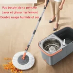 Neue abnehmbare Doppeleimer Mop Spin Mop Bucket Sets 360° °   Spinning Floor Cleaning Mop Wiederverwendbare Mikrofaserköpfe Home Lazy Mop 3