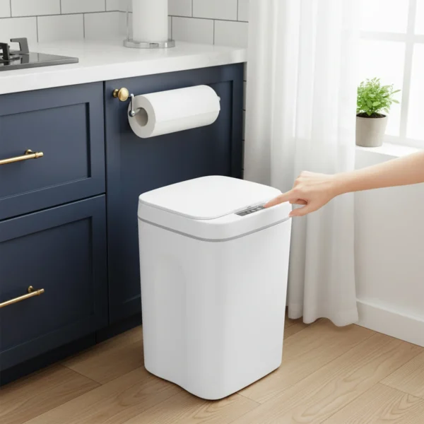 Sensor-Mülleimer, Automatischer Abfalleimer mit Smart-Sensor, Küchen-Abfallbehälter, Papierkorb, Berührungsloser Mülleimer für Bad/Büro aus ABS-Kunststoff