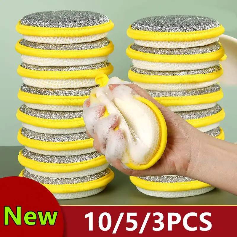 10/5/3PCS Doppel Seite Geschirr Schwamm Dish Waschen Pinsel Pan Topf Dish Waschen Schwämme Haushalt Reinigung wiederverwendbare Küche Werkzeuge