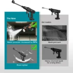 YOFIDRA 6-in-1 200 Bar Bürstenloser Hochdruck-Autowascher Wasserpistole Reinigungs-Sprühpistole Gartenwerkzeug für Makita 21V Akku 6