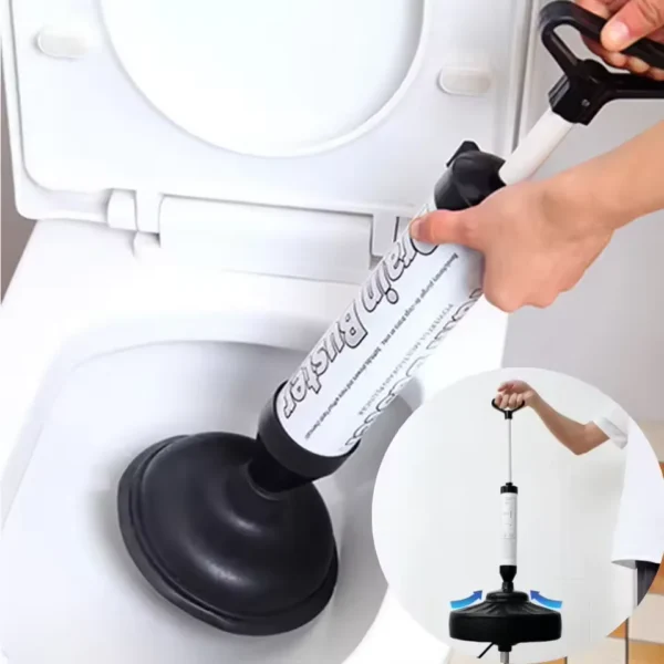 Toilettenkolben, Hochdruck-Abflusskolben mit 2-Typ-Saugnapfpumpe, Luftblaster, Kanalisation, Entblocker, Pipeline-Bagger für Badezimmer