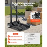 SucceBuy 110Lbs Klappbarer Handwagen Zusammenklappbarer Gepäckwagen mit 2 Rädern Mehrzweck-Plattformwagen für Möbel- und Gepäcktransport 5