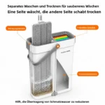 Joybos Ultra-Slim Flachmopp-Set mit Eimer 360° °   Schwenkbares, freihändiges Wasch- und Trocknungssystem mit 2 Mikrofaser-Pads für Hartholz, Fliesen und Laminat 4