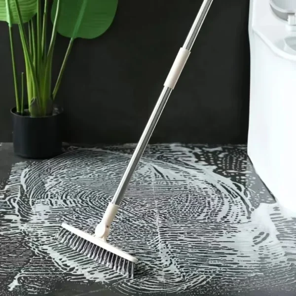 1 Stück Badezimmer-Bodenbürste für Hotels, Scheuerbürste mit harten Borsten, Reinigungsbürste mit langem Griff für Badewanne und Fliesen, ohne tote Endstellen