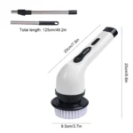 9-in-1 Elektrisches Reinigungsbürsten-Set mit LED-Digitalanzeige – Austauschbare Bürstenköpfe für Boden, Möbel, Bad & Küche |   Kabelloser Elektroschrubber für Gründliche Haushaltsreinigung |   Leicht und wiederaufladbar mit einstellbarer Geschwindigkeit 5