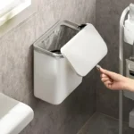 Müheloses Reinigen, platzsparender, weißer, wandmontierter Mülleimer für die Küche – robuster Kunststoff, multifunktionale Müllaufbewahrung 5