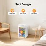 Smarter Sensor-Mülleimer 16L, IPX5 Wasserdichter Berührungsloser Abfalleimer mit LED-Licht, Geräuschloser PP Rechteckiger Abfalleimer für Bad Küche Büro, Räucherstäbchenhalter Rutschfester Boden, Keine Batterien enthalten 3