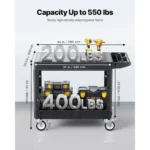 SucceBuy 550 lbs Utility Service Cart Kunststoff-Handwagen mit zwei Ablagen und 360° °   Schwenkräder für die Reinigung von Lagergaragen 3