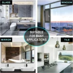 Silikon-Duschabzieher mit Halterung für Bad, Spiegel, Glasreinigung - Multifunktionaler Fensterabzieher für Schlafzimmer, Toilette, Küche 4