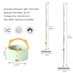 Rotierender Quetschmopp mit Eimersatz und 4 austauschbaren Wischpads 360 ° Cean Mikrofaser Lazy Floor Window Haushaltsreinigungsmopps 6