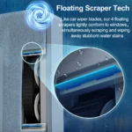 Fensterputzroboter ABIR WD9, 4-Wege-Wasserspray, Floating Scraper Tech, Lasersensor, 9000 PA Vakuumsauger, intelligentes Speicher 3