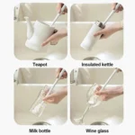 Neue Silikon Tasse Pinsel Klapp Pinsel Kopf Langen Griff Glas Reiniger Weiß Küche Reinigung Werkzeug Trinken Flasche Reinigung Pinsel 5
