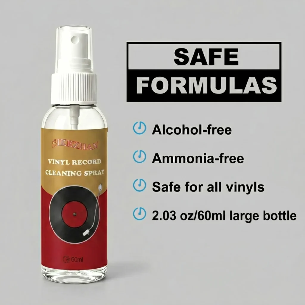 SIKEZHAN Vinyl-Schallplatten-Reinigungsspray (60ml) |   Antistatischer Staub- und Schmutzentferner |   Rückstandsfreie Formel für Tiefenreinigung 2