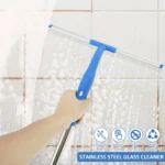 57" ausziehbares Fensterreinigungsset mit Silikonabzieher und Mikrofaserbürste – perfekt für Duschglas, Spiegel, Türen und Autos 4