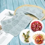 Neue Silikon-Kuchenform mit verschiedenen Blättern und geometrischen Blumen, Kuchendekorationswerkzeug, Randdekorationsform, Küchenbackwerkzeug 2