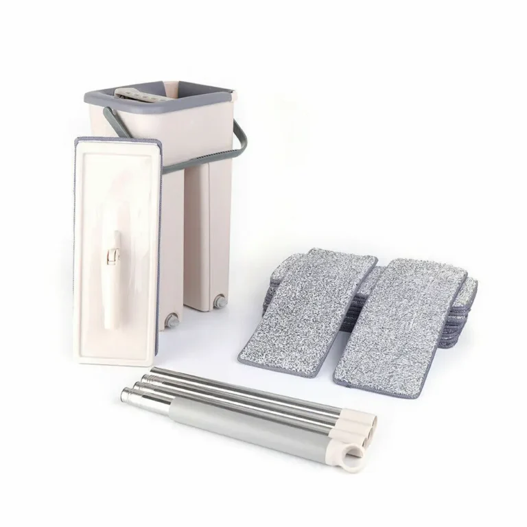 All-in-One Flachmop-System mit Doppelbehälter & 10 Pads - Komplettes Reinigungsset