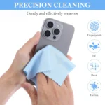 12 Stück 15x18cm Mikrofaser-Reinigungstücher Verdickte Brillenputztücher Fusselfreier Brillenreiniger für Handybildschirme und Linsen 4