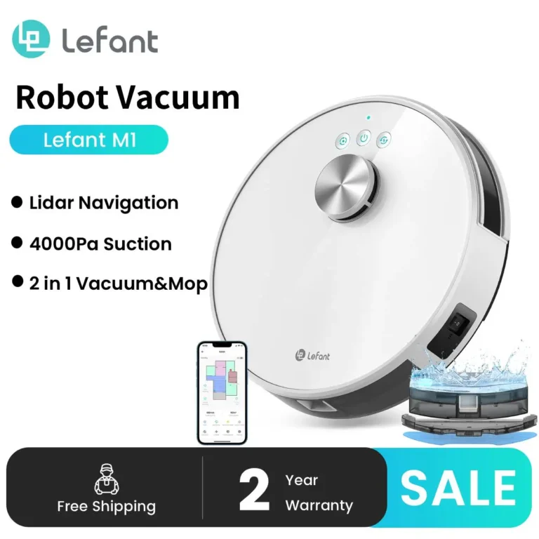 LEFANT M1 Roboterstaubsauger mit Mopp, Lidar-Navigation (LDS), 4000 Pa, 4000 mAh Akku, App/Alexa-Steuerung, ideal für Hartböden