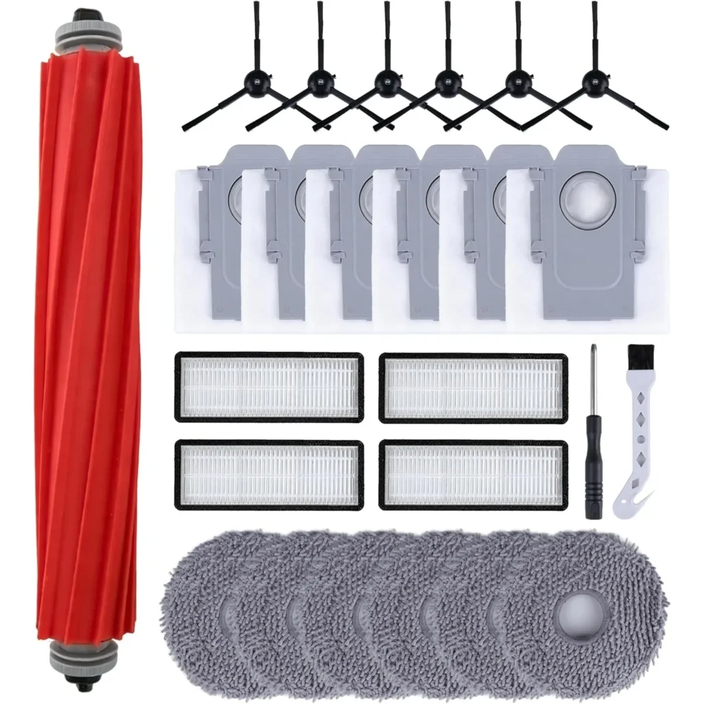 Roborock Qrevo S / Pro / MaxV Ersatzteile – Anti-Verstopfte Hauptbürste + HEPA-Filter + Staubbeutel + Mikrofaser-Wischpads 2