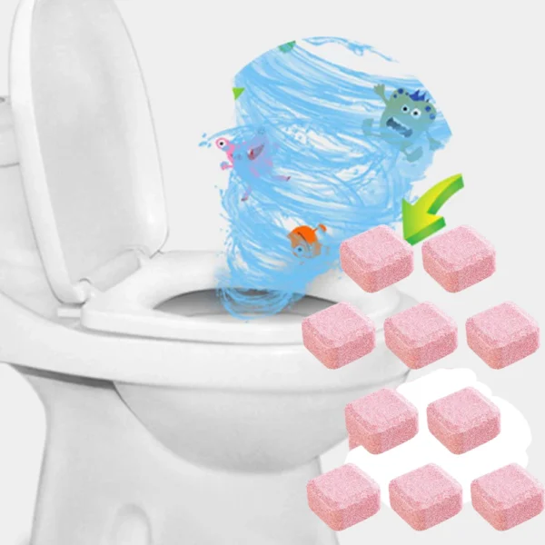 Rosa automatische Toilettenschüssel-Reinigungstabletten, 10/50/100 Stück Badezimmer-Reiniger für zu Hause, Brausetablette entfernt schnell Urinflecken
