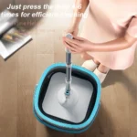 Schleudermopp-Set mit Eimer, trennt sauberes und schmutziges Wasser, manuelle Presse-zu-Reinigung und Spin-Trocknung, ausziehbarer Wischgriff 3