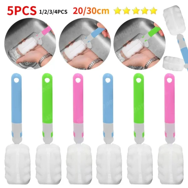 20/30cm Flaschen reinigungs bürste langer Griff weiche Schwamm bürste Wasser flasche Glas becher Wasch reiniger Werkzeug für Flaschen vakuum flaschen