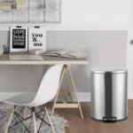 13 Gallonen/50 L Mülleimer – Hoher Edelstahl-Küchenmülleimer mit Deckel, Soft-Close und Fußpedal, herausnehmbarer Inneneimer, rechteckiger Abfalleimer für Zuhause, Büro und Badezimmer 8