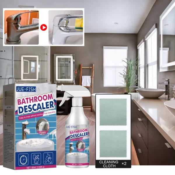 Mehrzweck-Badezimmerreiniger-Spray Tiefenreinigender Schaum Kalkfleckenentferner für Duschglas Badewanne Waschbecken Kraftvolle Reinigung 60ml
