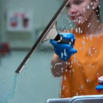 Glaskratzen, Glasartefakt, Fensterbürste, weißer Wolkenstil, Glasreinigungswischer, einseitiger Fensterreinigungs-Bodenabzieher 4