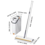 2-in-1 Flachmop und Eimer Set für Tiefenreinigung mit Waschbaren Pads 360° °   Schwenkbare, leicht zu bedienende Bodenreinigungsgeräte für Haus, Küche und Bad 2