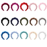 Schwamm-Spa-Stirnband, Samt, waschendes Gesicht, breites, gepolstertes Stirnband, Hautpflege, Make-up-Entfernung, Dusche für Frauen und Mädchen, Haar-Accessoires 2