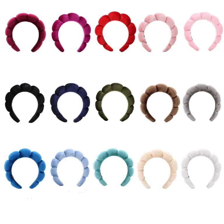 Schwamm-Spa-Stirnband, Samt, waschendes Gesicht, breites, gepolstertes Stirnband, Hautpflege, Make-up-Entfernung, Dusche für Frauen und Mädchen, Haar-Accessoires 2