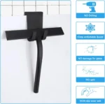 Silikon-Abzieher mit Haken, Schwarzer Duschabzieher für Bad, Küche, Auto, Fenster und Glasreinigung 2