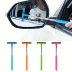 Teleskopischer Auto-Rückspiegelreiniger mit Silikonabzieher, Auto-Glasreiniger mit Ausziehbarem Griff