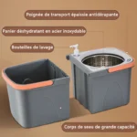 Neue abnehmbare Doppeleimer Mop Spin Mop Bucket Sets 360° °   Spinning Floor Cleaning Mop Wiederverwendbare Mikrofaserköpfe Home Lazy Mop 4
