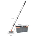 Neue abnehmbare Doppeleimer Mop Spin Mop Bucket Sets 360° °   Spinning Floor Cleaning Mop Wiederverwendbare Mikrofaserköpfe Home Lazy Mop 6