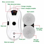 Automatischer Fensterreinigungsroboter mit Wassersprühfunktion, 5600Pa Saugkraft, intelligenter Navigation, Fernbedienung, Sicherheitsseil, 10 Mikrofaserpads 6