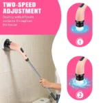 Elektrische Reinigungsbürste, Wasserdichte Badezimmer-Reinigungsbürste, Duschbürste mit Langem Griff & 2 Geschwindigkeiten, Kabellose Elektrische Reinigungsbürste mit 7 Austauschbaren Bürstenköpfen Schwarz (USB-Aufladung) 4