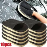 1/10Pcs Auto Reinigung Schwamm Handschuh Auto Polieren Waschen Mitt Handschuhe Mikrofaser Waschen Für Automotive Küche Häuser Reiniger wolle